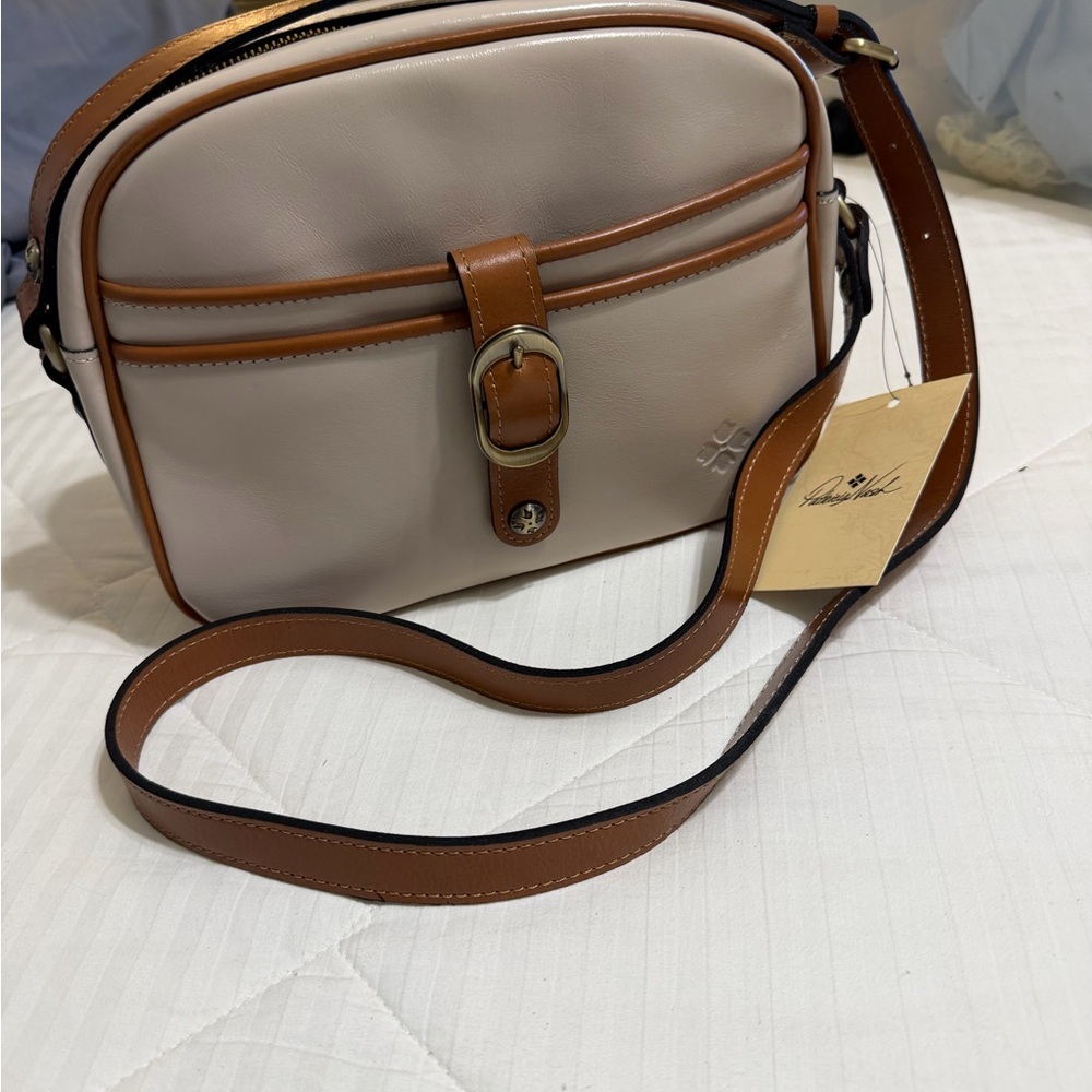 Patricia Nash Cream and Tan Crossbody Bag